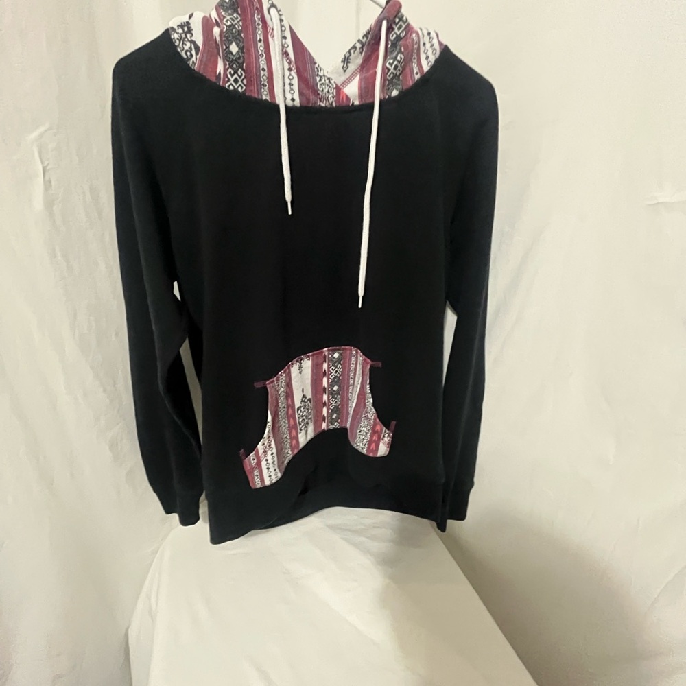 Empyre Black Hoodie with Patterned Accents